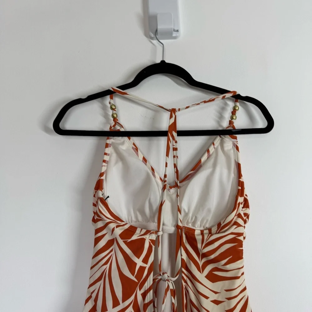 Shade & Shore Tropical Leaf Print One Piece NEW